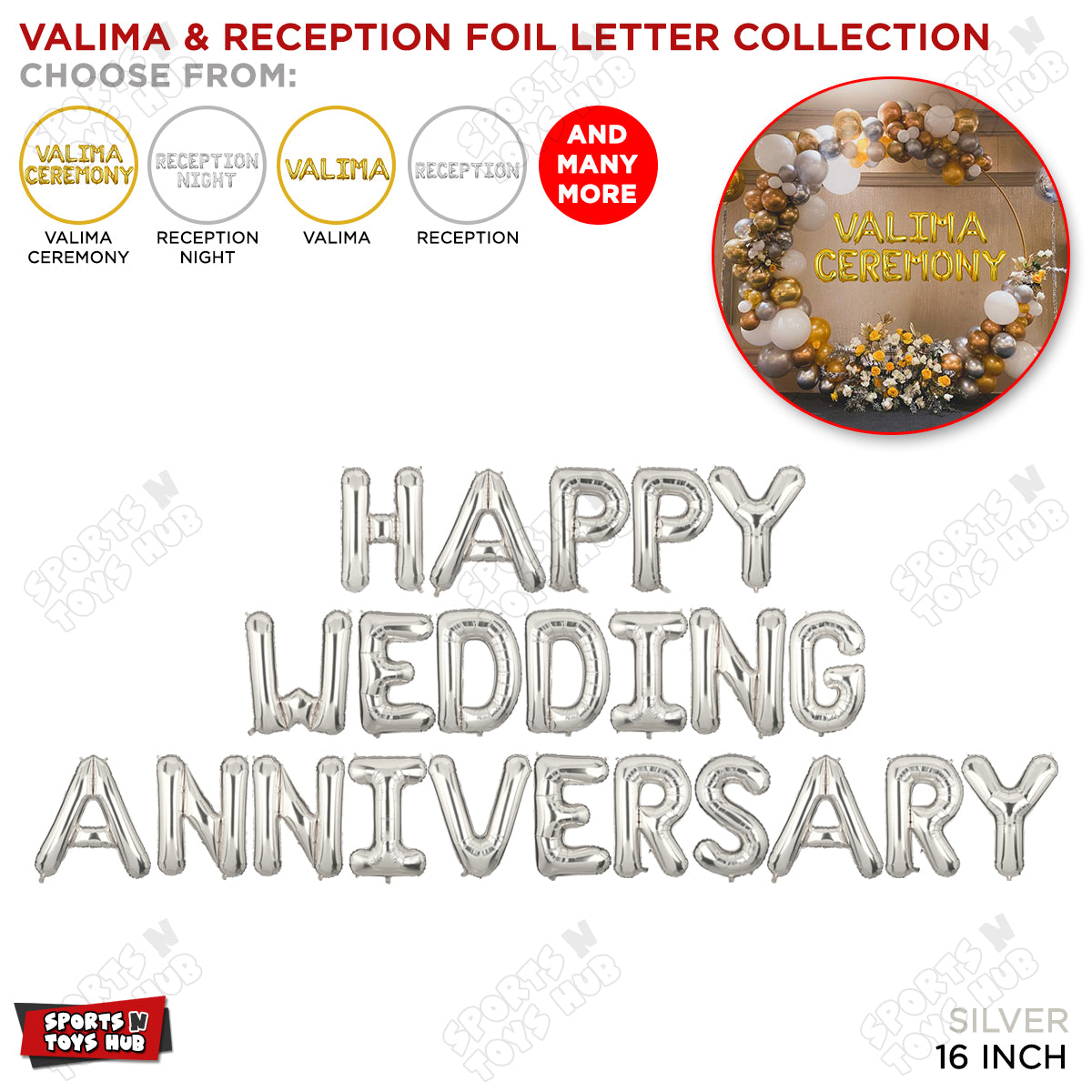 Valima & Reception Silver Foil Letter Collection