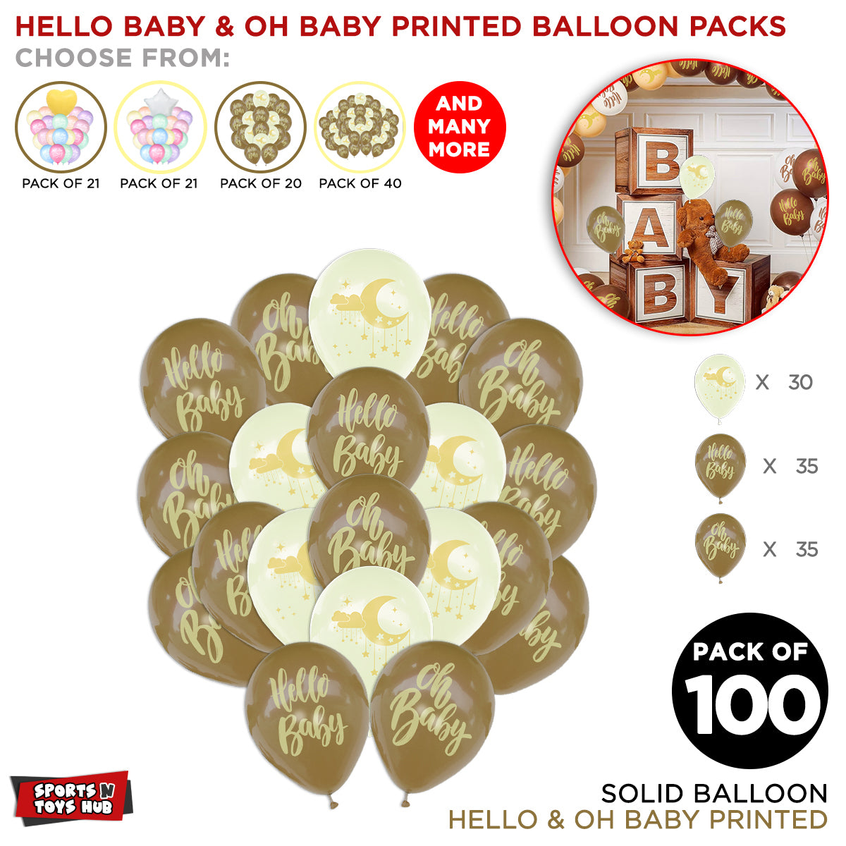 Oh Baby & Hello Baby Printed Balloon