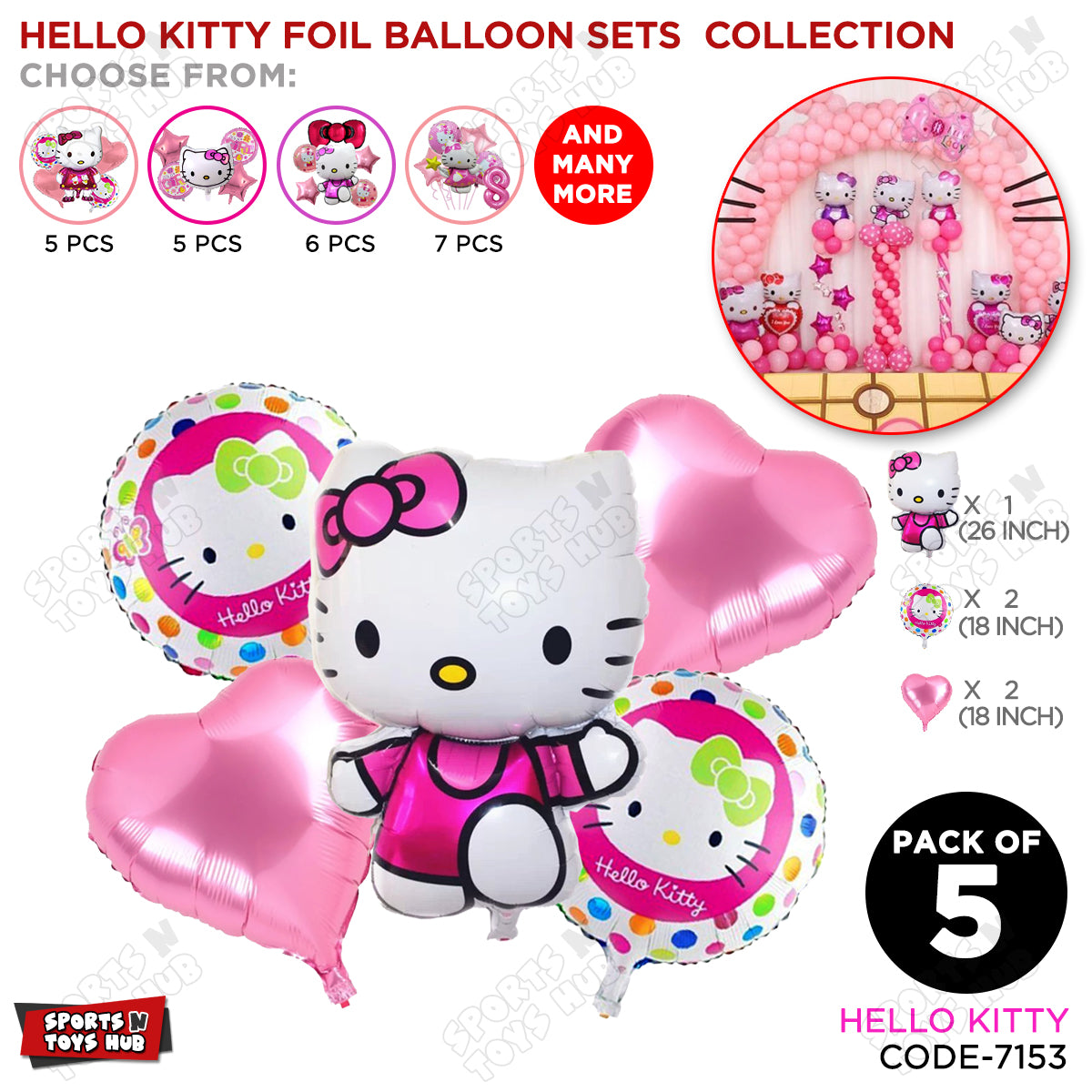 Hell0 Kitty Foil Balloon Set