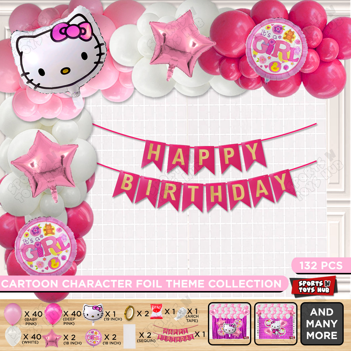 Hell0 Kitty Face Card Banner Arch Theme