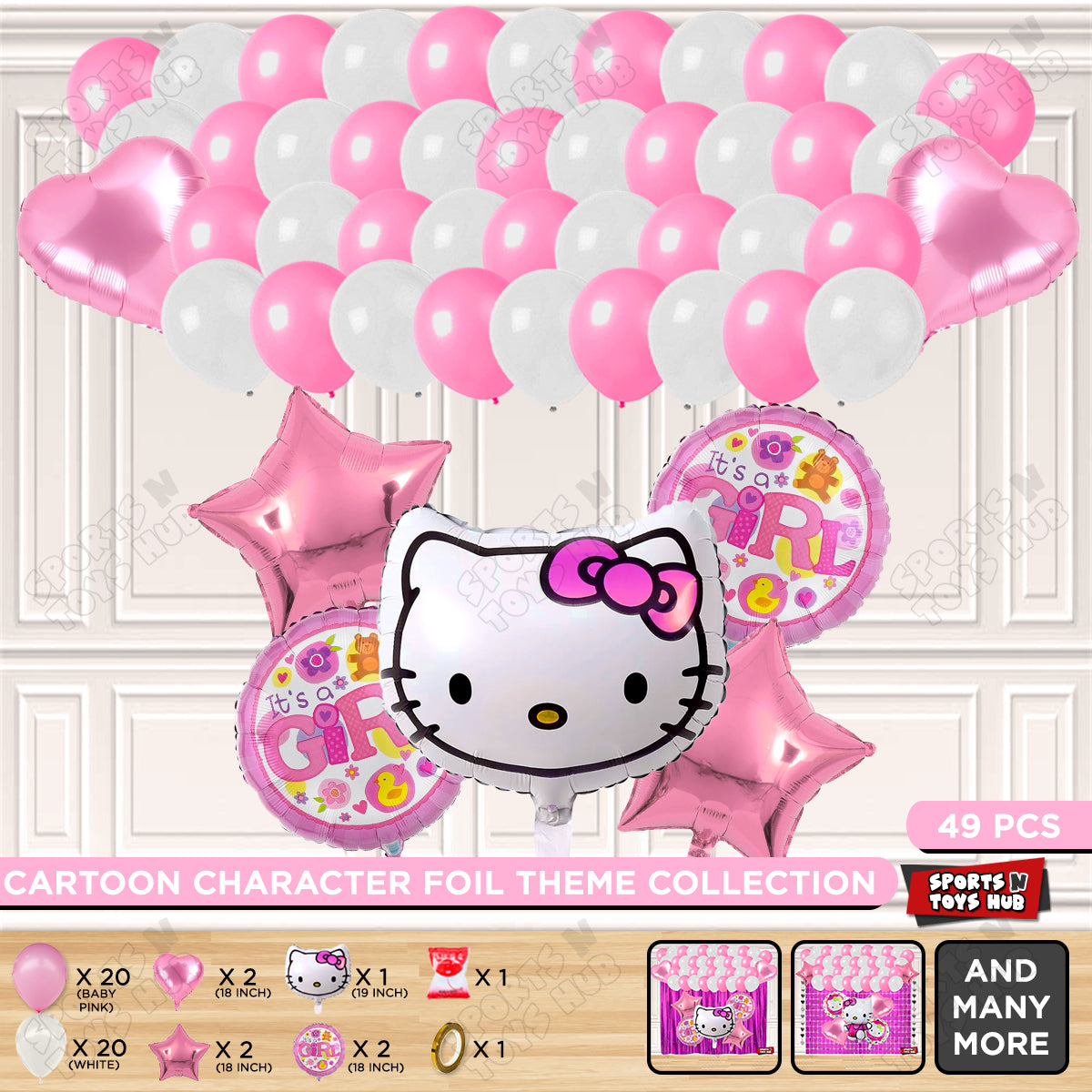 Hell0 Kitty Face Foil Balloon Theme Collection