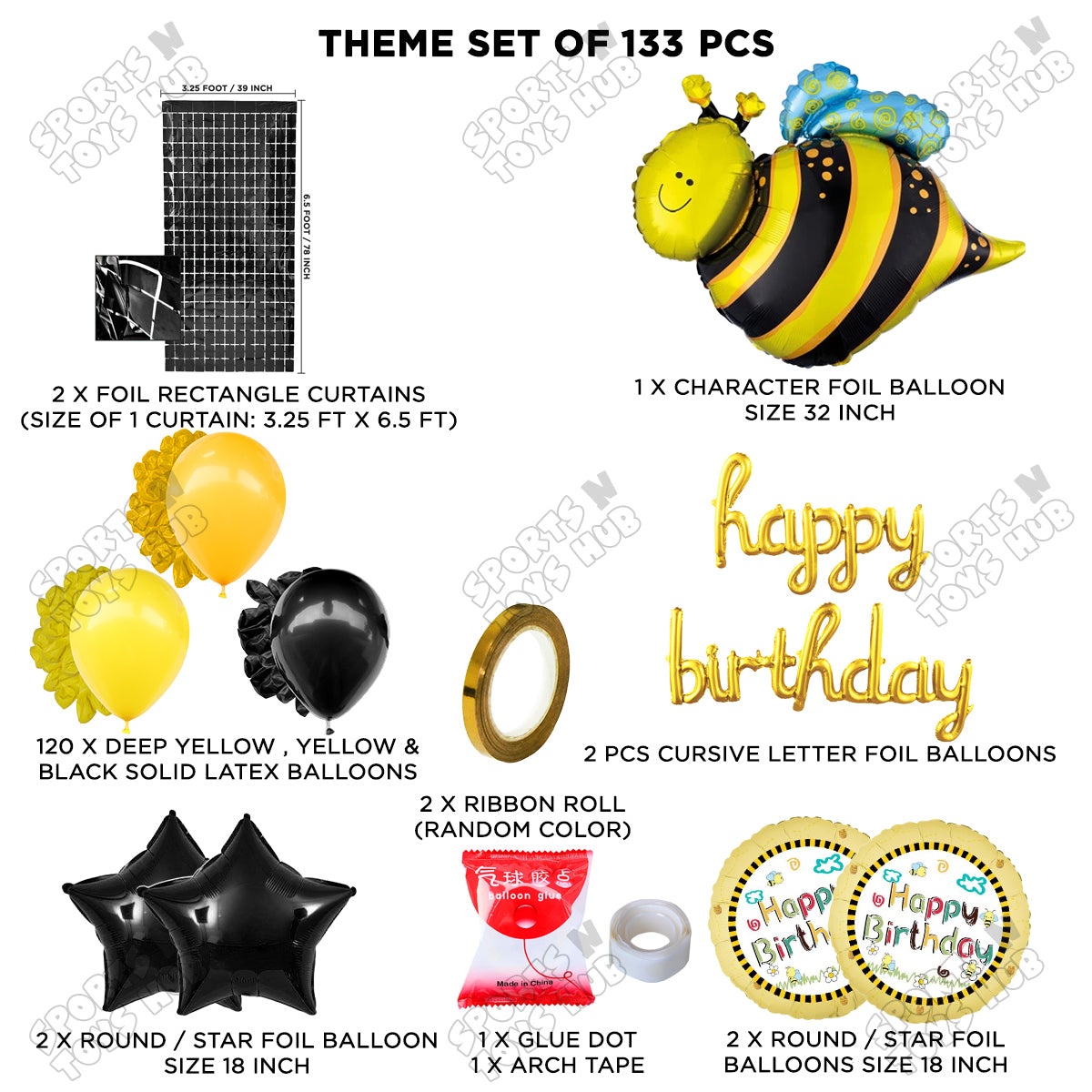 Honey Bee Foil Balloon Arch Theme Collection