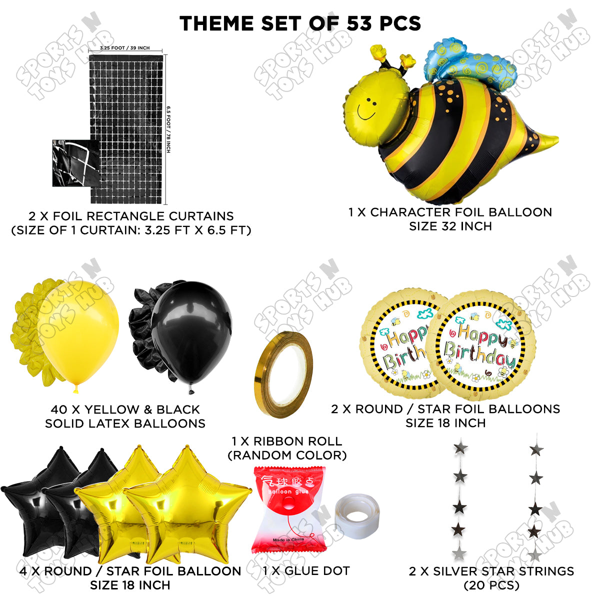 Honey Bee Foil Balloon Theme Collection