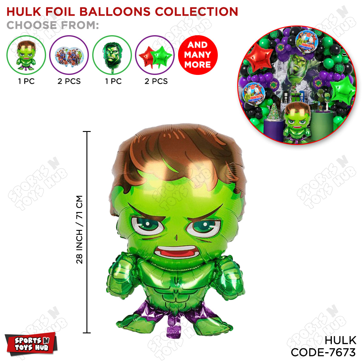H-u-l-k Foil Balloon