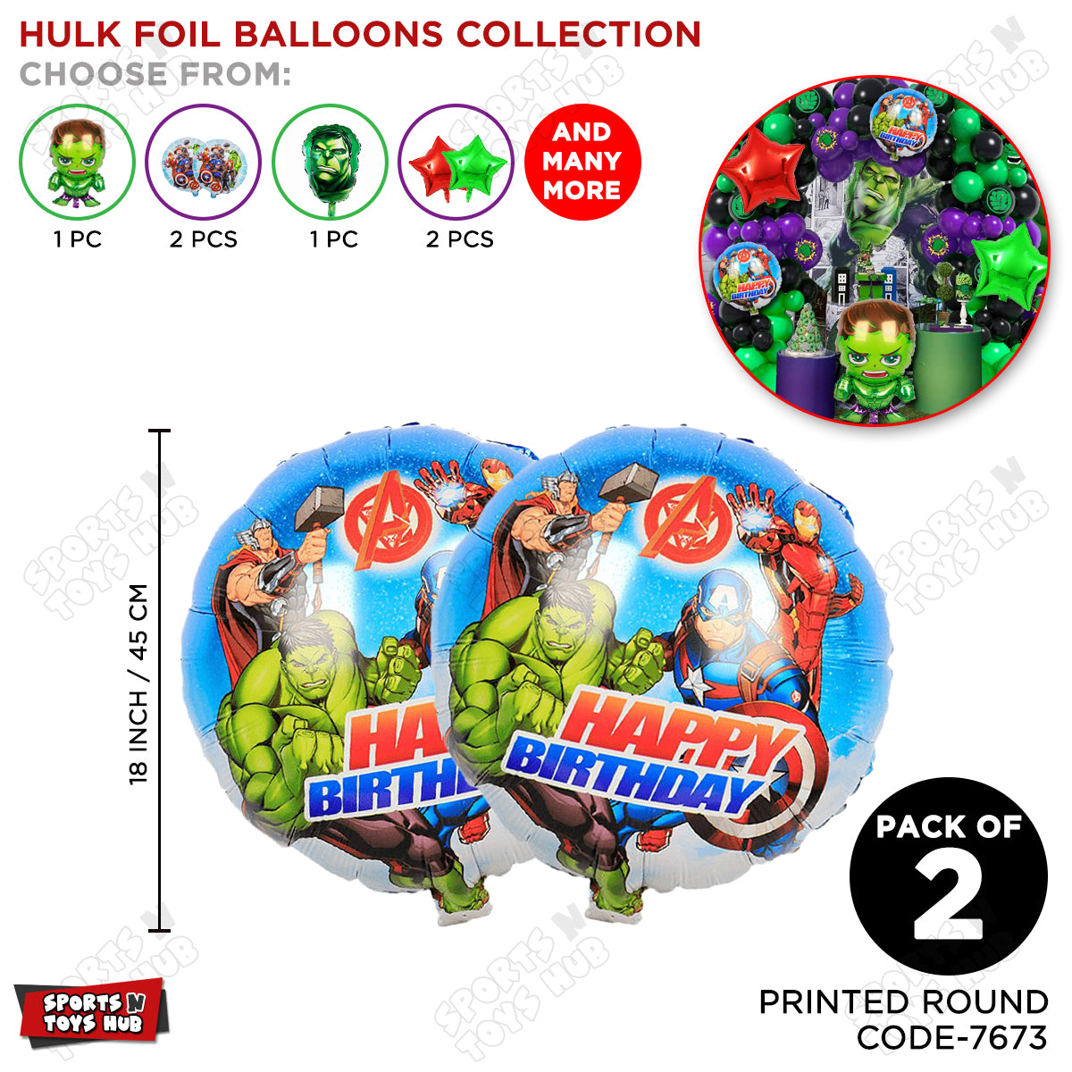 H-u-l-k Foil Round Balloon