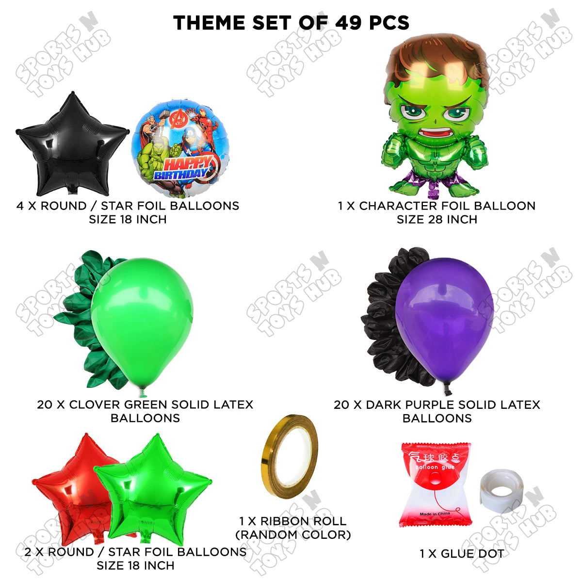 H-u-l-k Foil Balloon Theme Collection