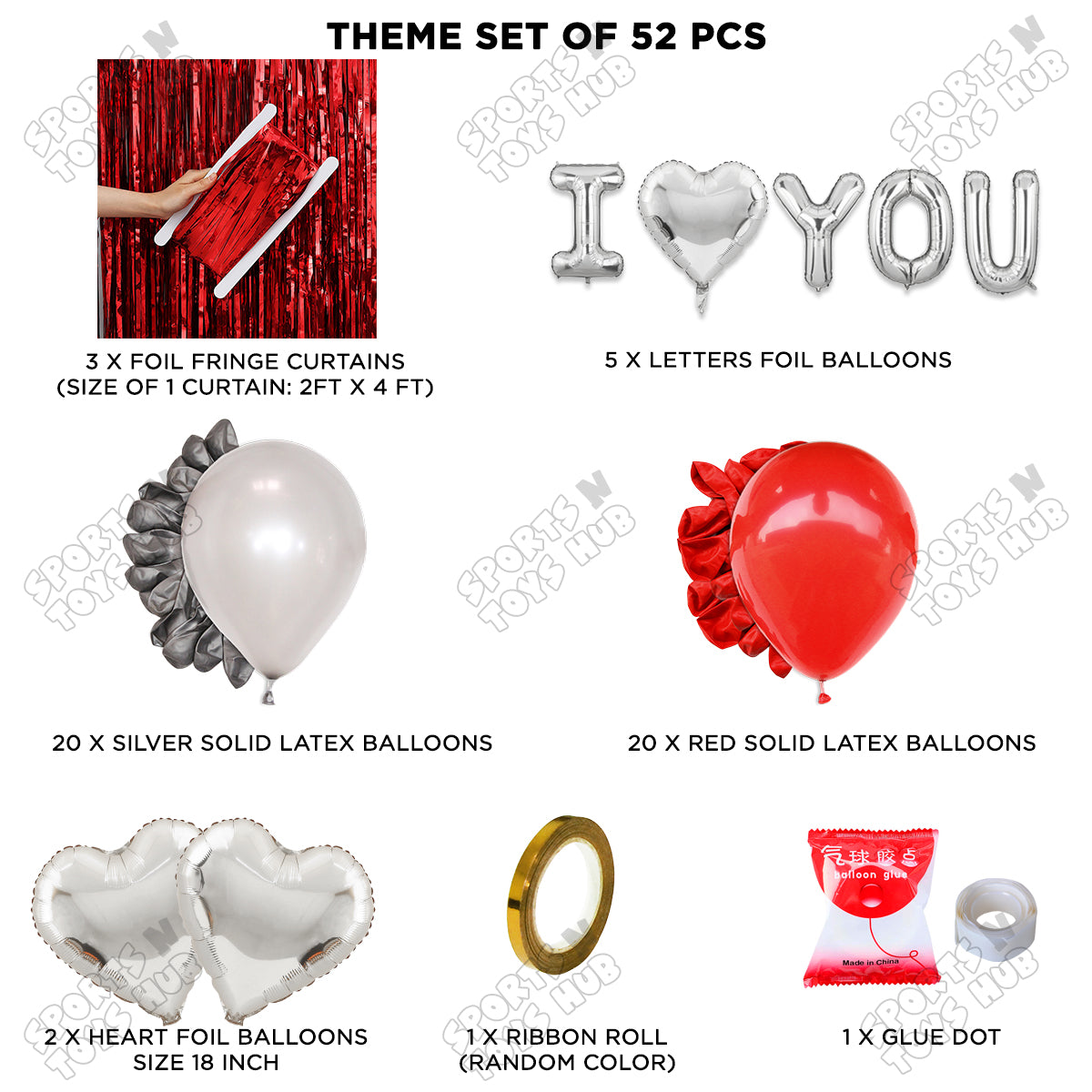 I ♥ You Foil Letter Garland Curtain Theme Collection