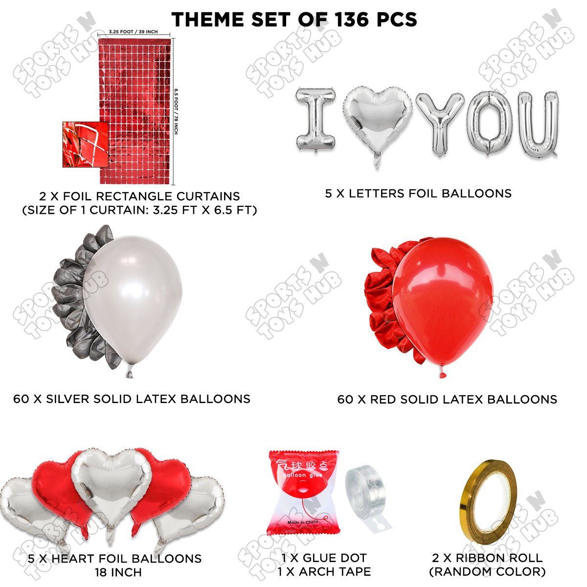 I ♥ You Foil Letter Arch Theme Collection