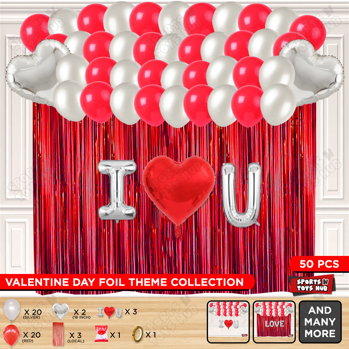 I ♥ U Foil Letter Curtain Theme Collection