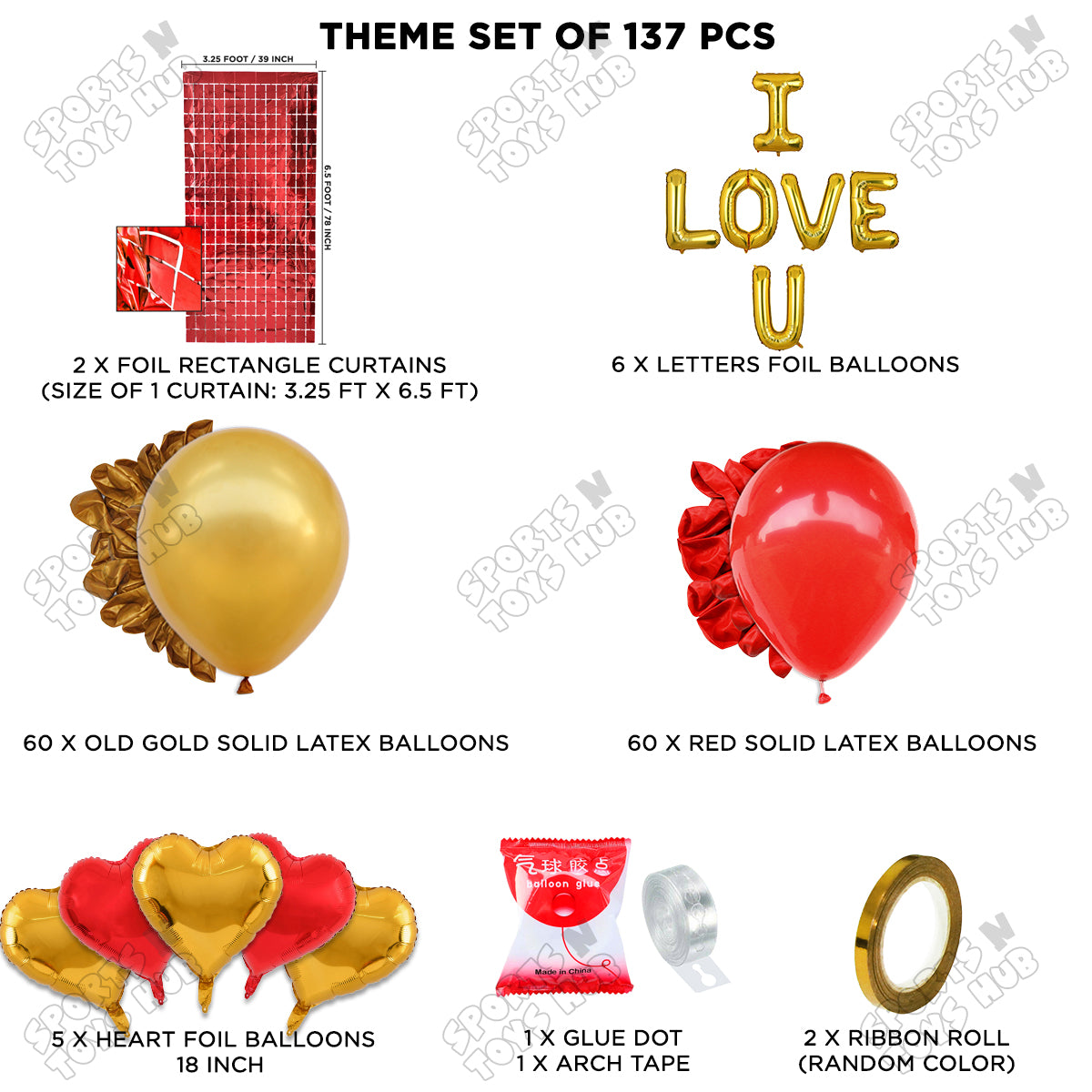 I Love U Foil Letter Theme Collection