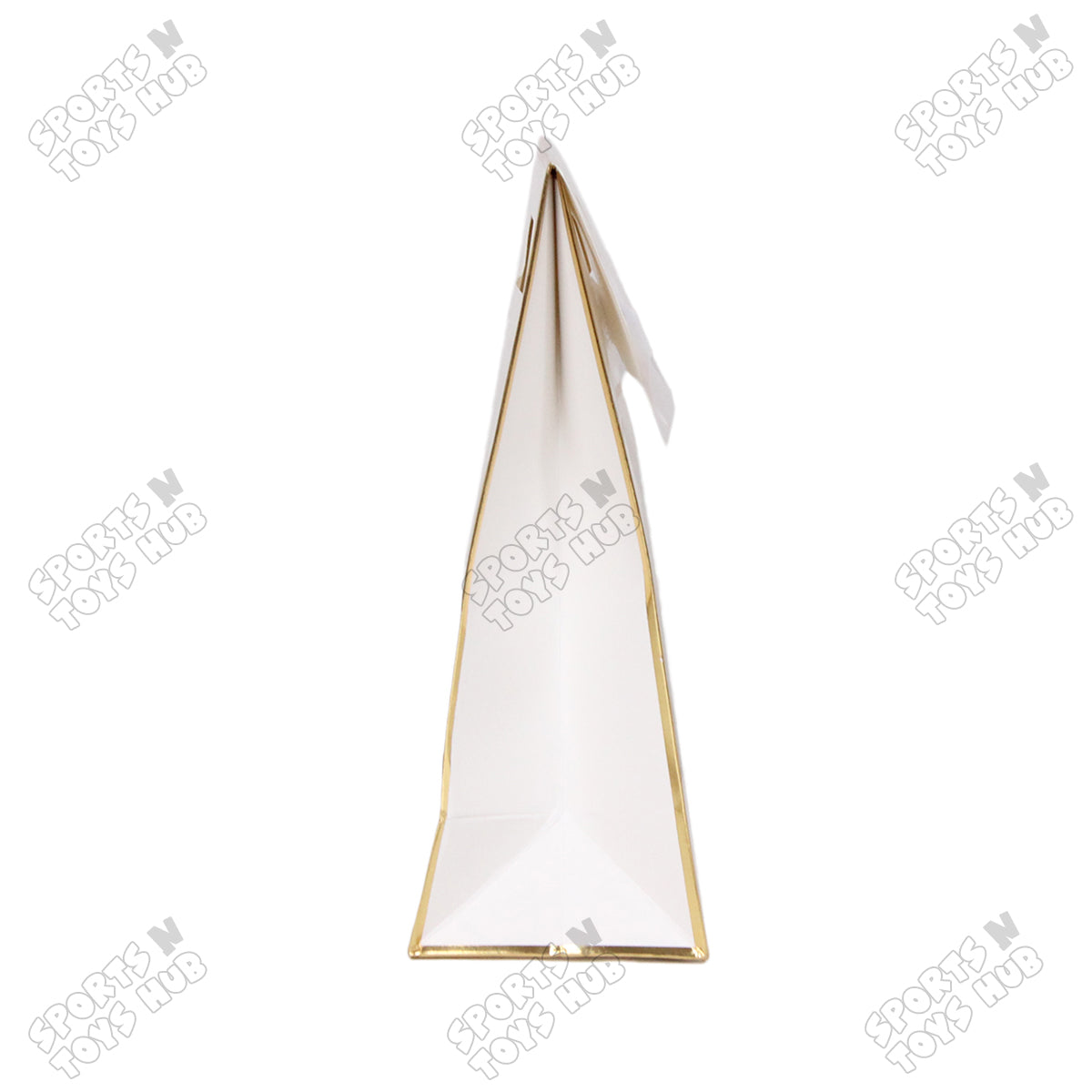 Window Paper Gift Bag with Gold Foil Edge Details - Pack of 10