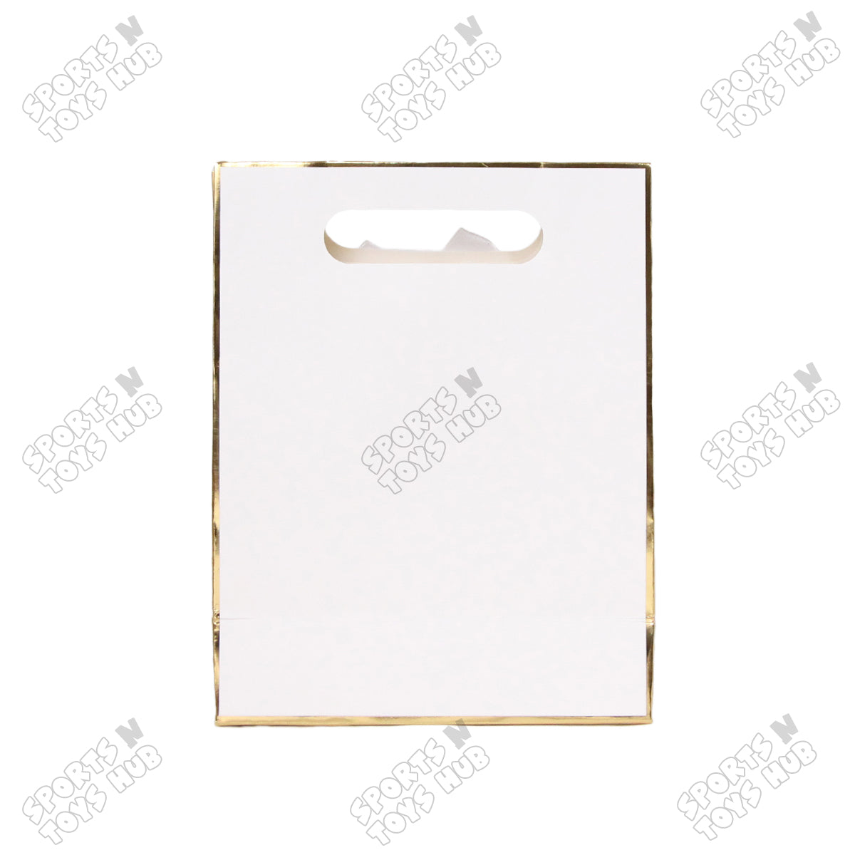 Window Paper Gift Bag with Gold Foil Edge Details - Pack of 10