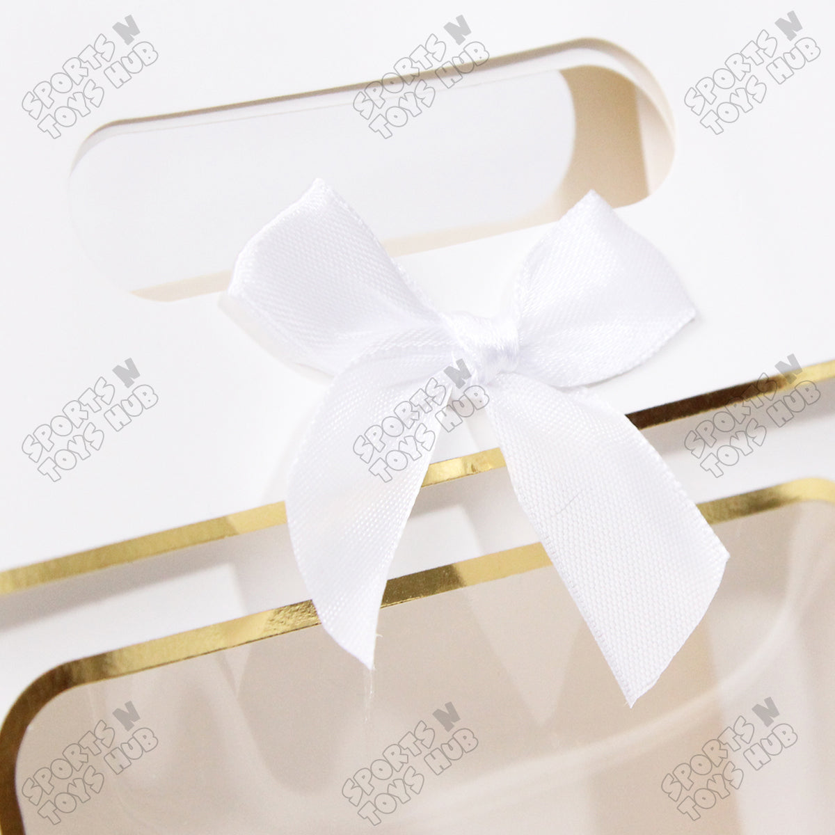 Window Paper Gift Bag with Gold Foil Edge Details - Pack of 10