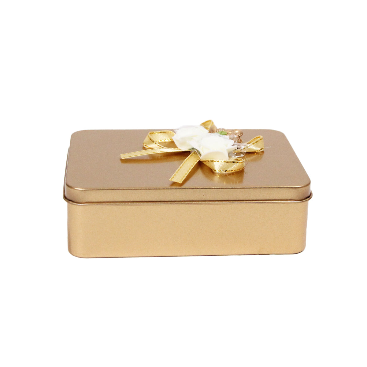 Tin Box Wedding Bid Gift Box With Flower Ribbon Collection - Pack 6