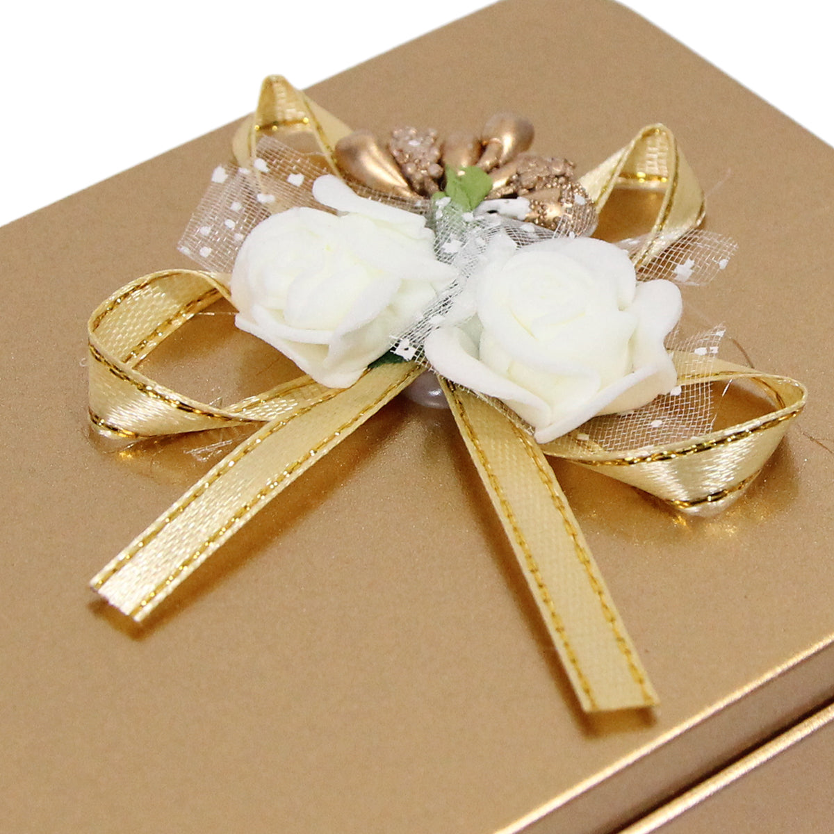 Tin Box Wedding Bid Gift Box With Flower Ribbon Collection - Pack 6