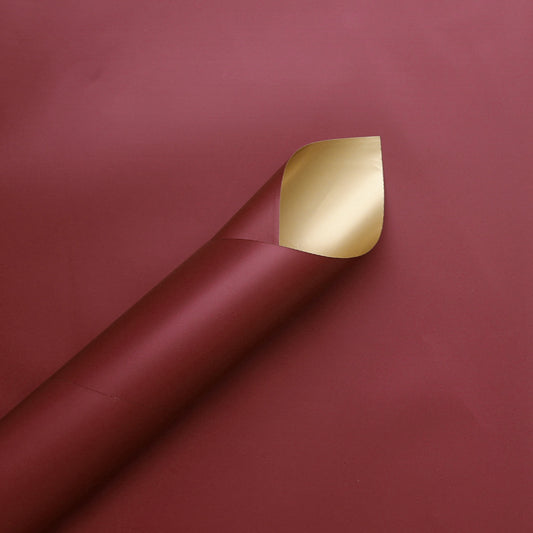Plain Solid Color Opaque Reversible Flower Wrapping Sheets with Gold Back For Fresh Flowers, Gift Packaging, Florist Supplies, Wedding & Event Decorations