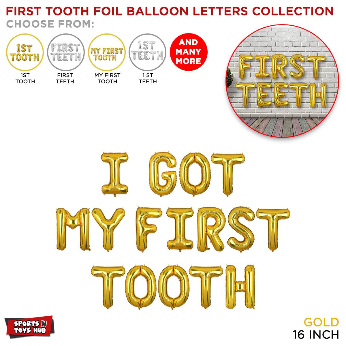 First Tooth Gold Foil Letter Collection