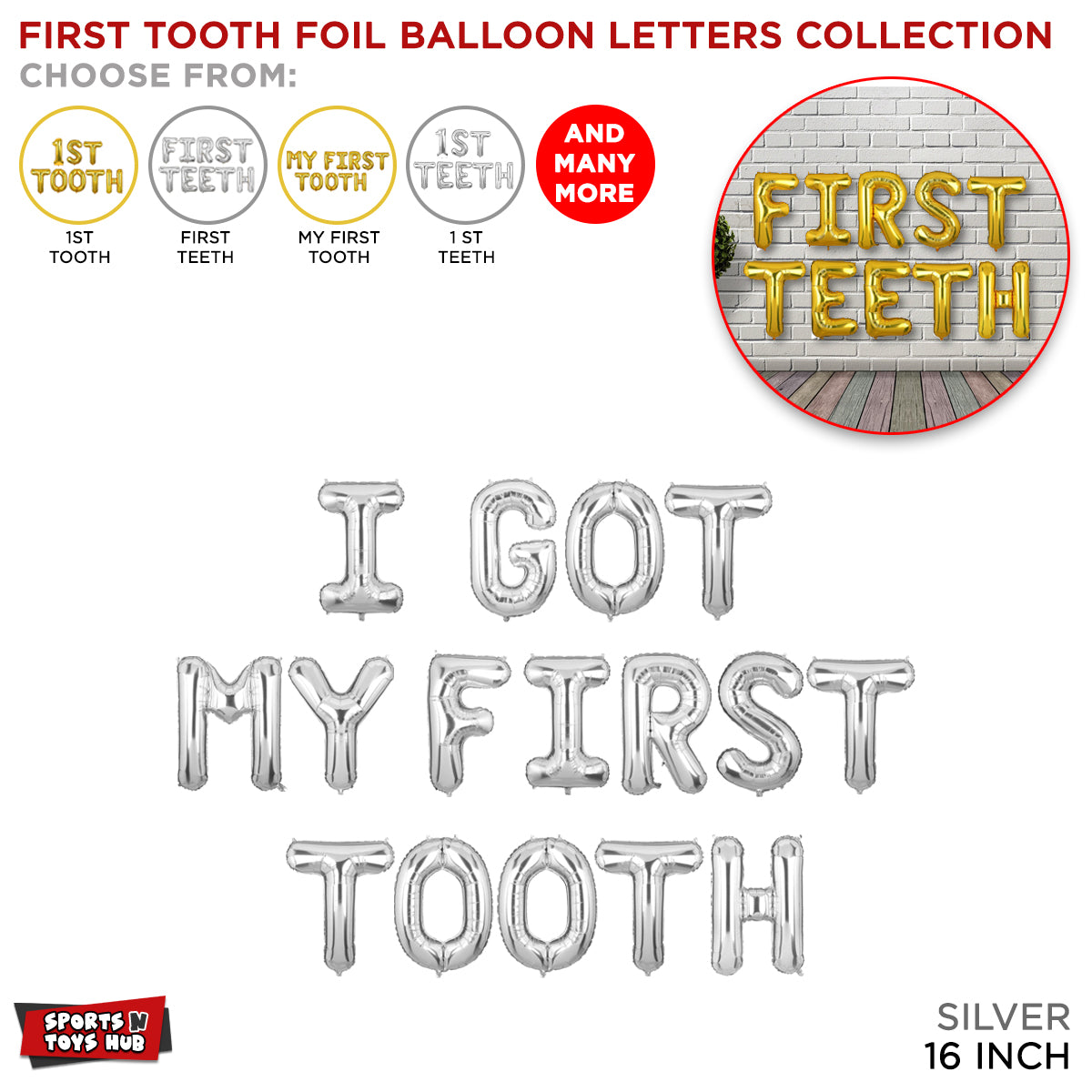 First Tooth Silver Foil Letter Collection