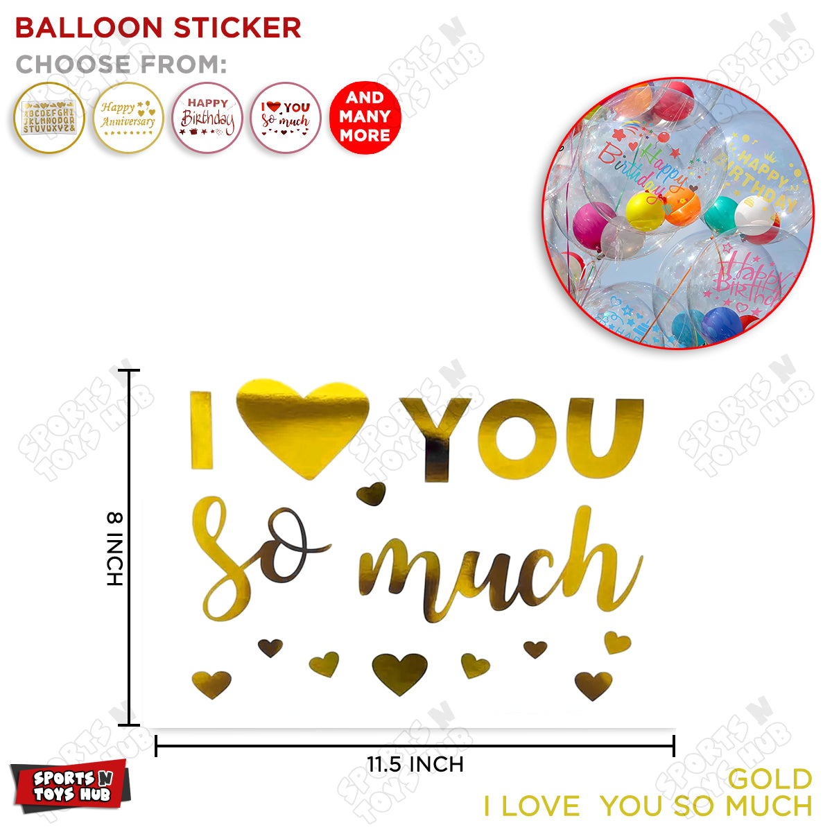 I love You Balloons Sticker Collection