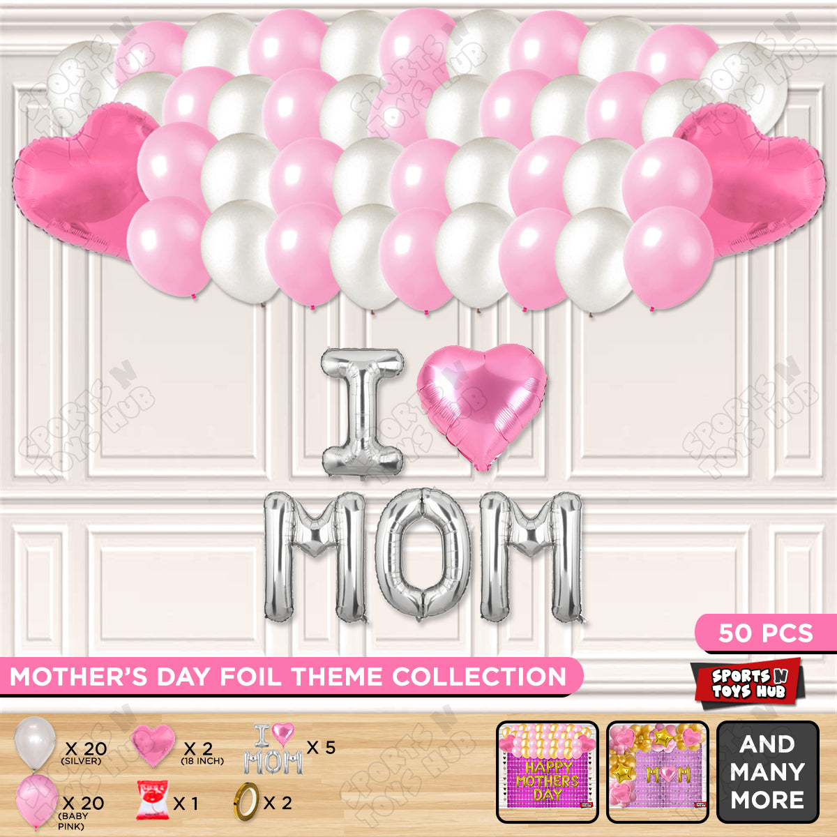I ♡ Mom Foil Letter Garland Theme Collection