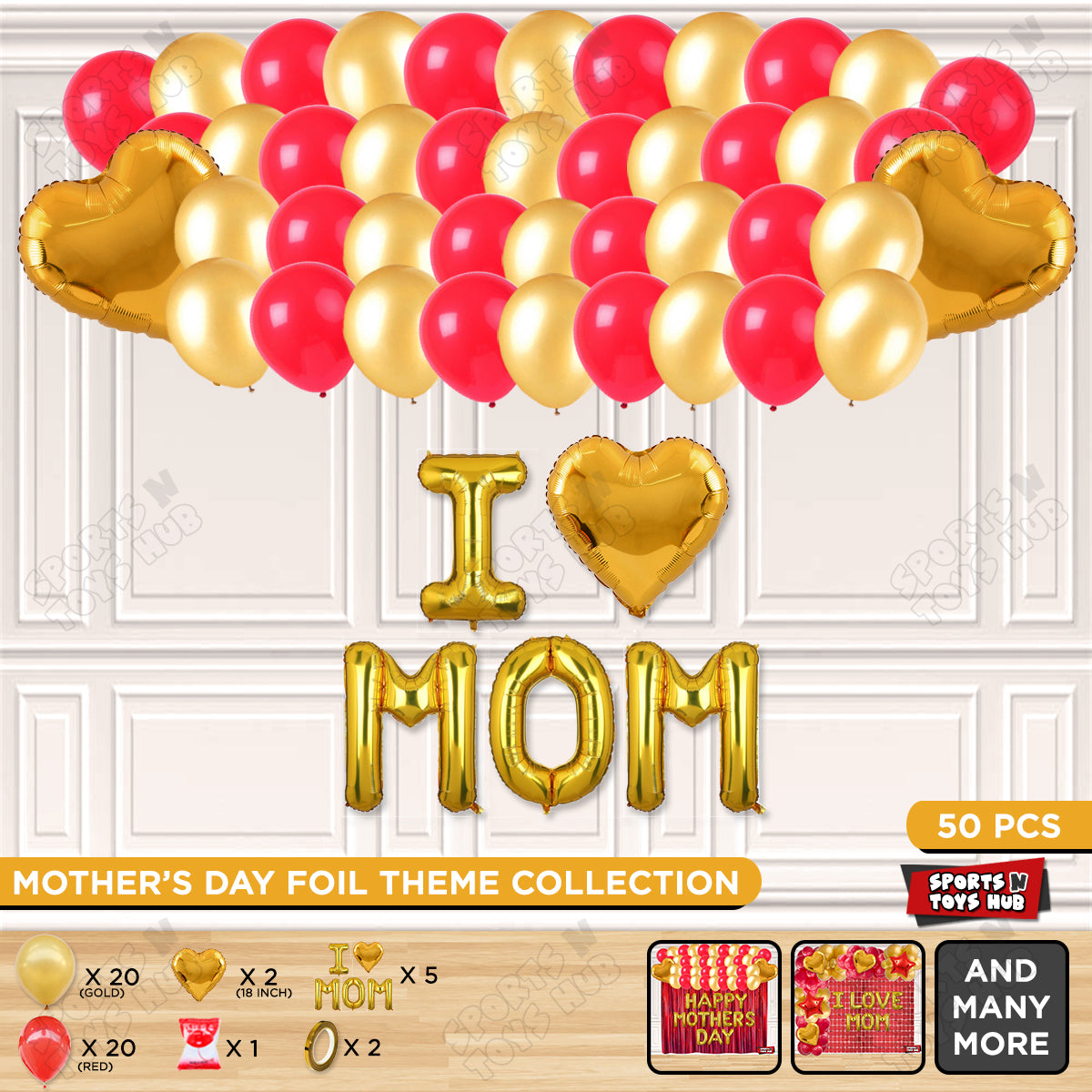 I ♡ Mom Foil Letter Garland Theme Collection