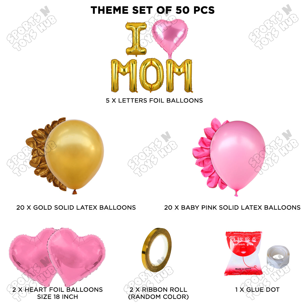 I ♡ Mom Foil Letter Garland Theme Collection