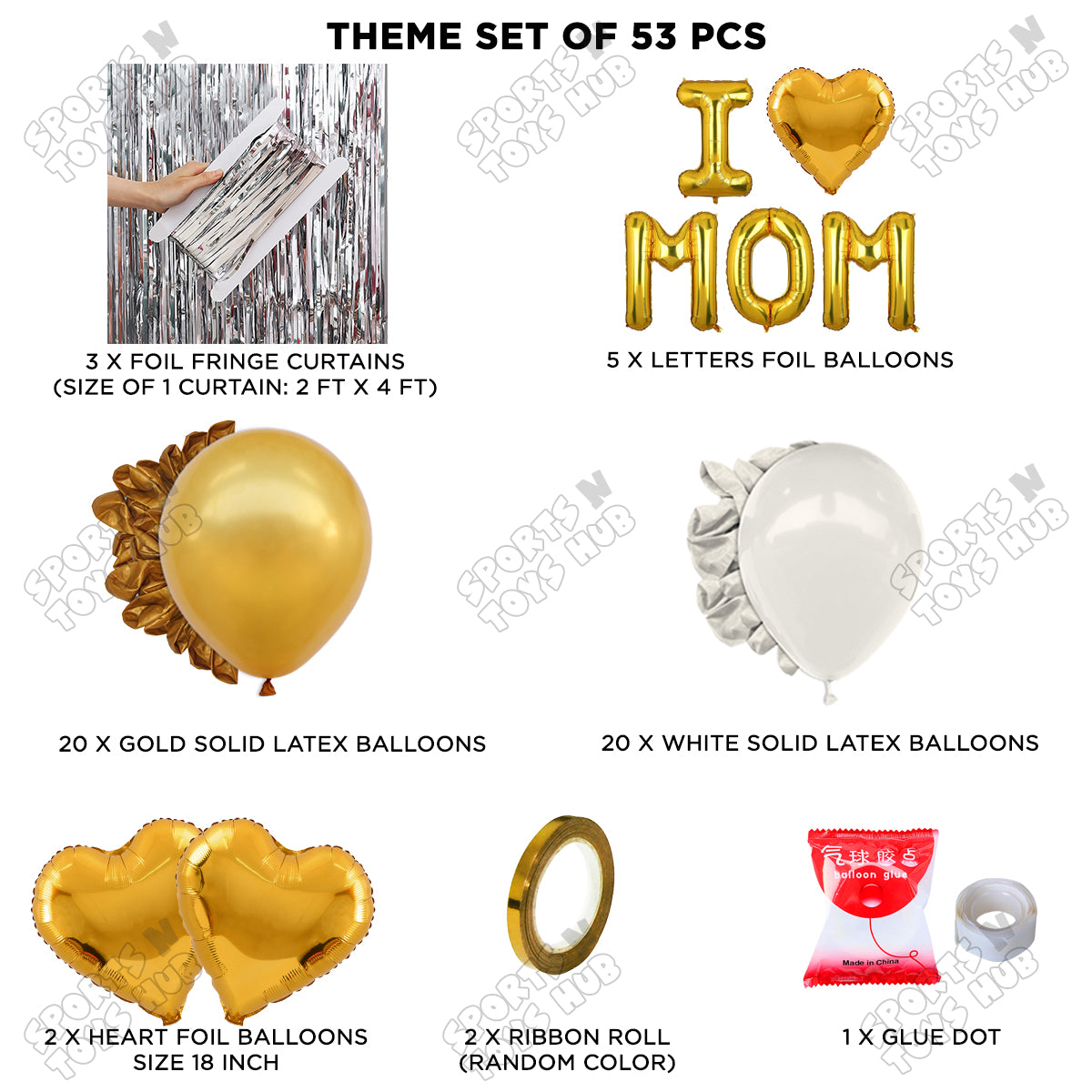 I ♡ Mom Foil Letter Curtain Theme Collection