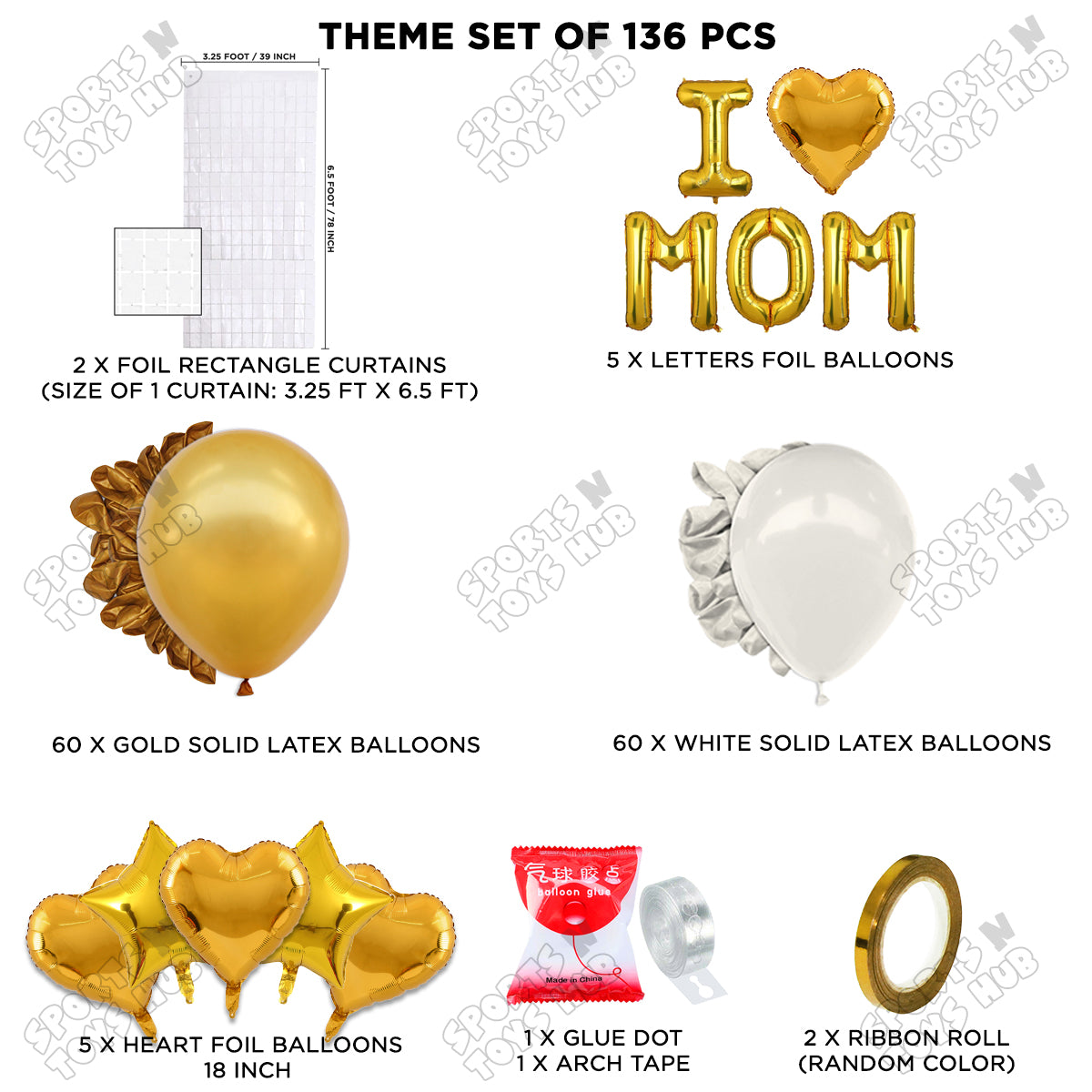 I ♡ Mom Foil Letter Arch Theme Collection