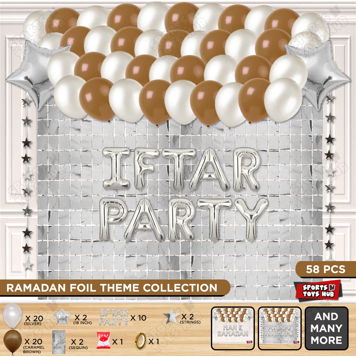 Iftar Party Foil Balloon Rectangle Curtain Theme Collection