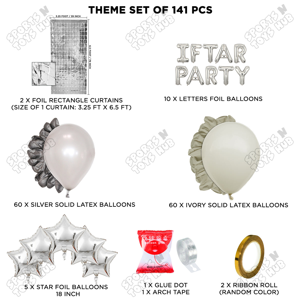 Iftar Party Foil Balloon Arch Theme Collection