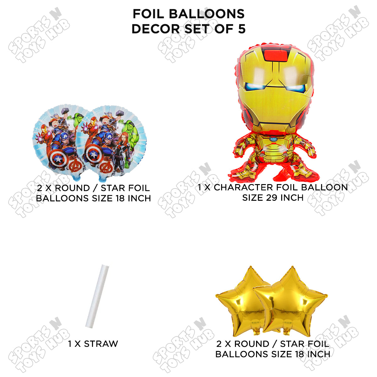 Iron M@n Foil Balloon Set
