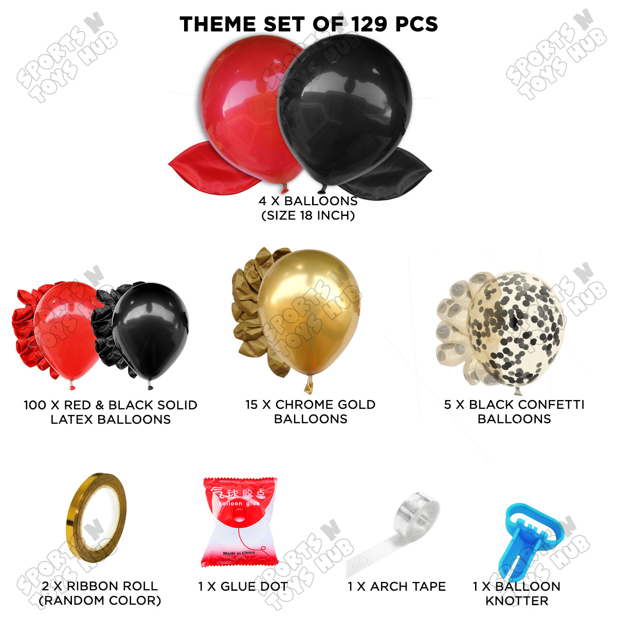 Red, Gold & Black Garland Theme Set