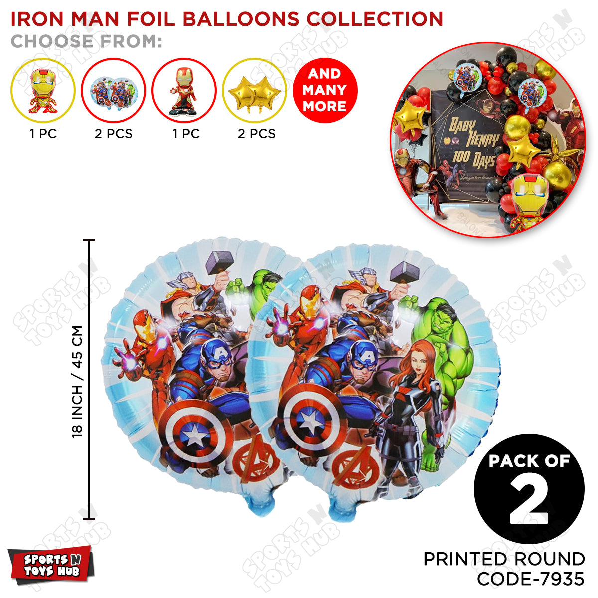 Iron M@n Foil Round Balloon