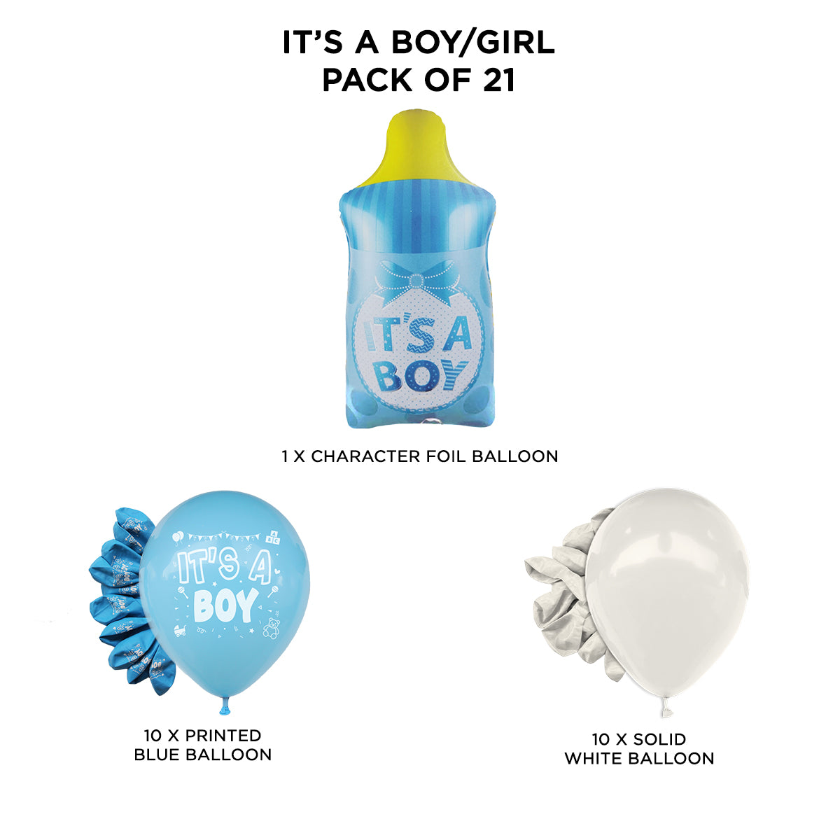 Its a Baby Feeder Printed Balloons Bouquet - 21 Pcs