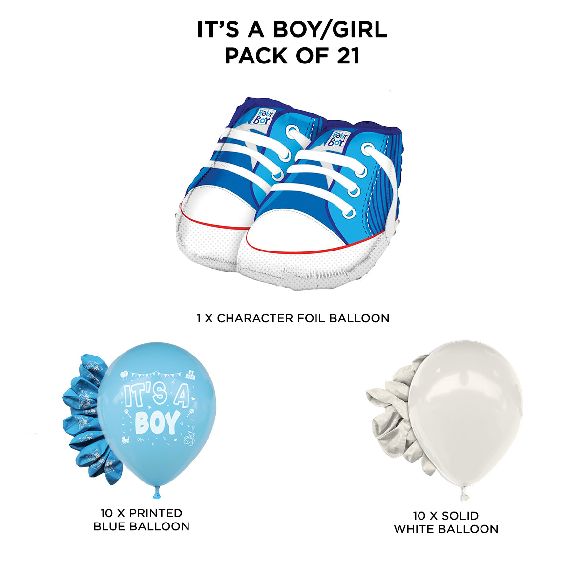 Its a Baby Shoes Printed Balloons Bouquet - 21 Pcs