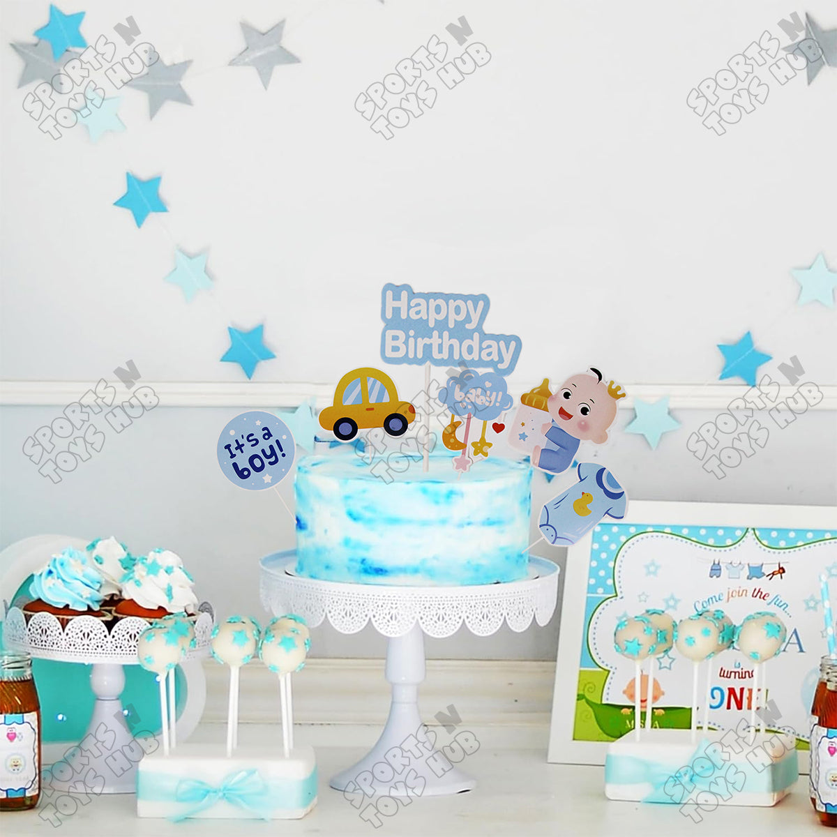 Its a Boy Cake Topper - 6 Pcs