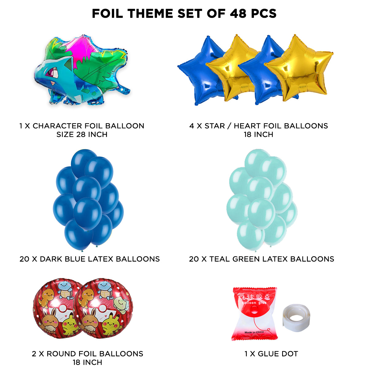 Ivy-saur Foil Balloon Theme Without Curtain