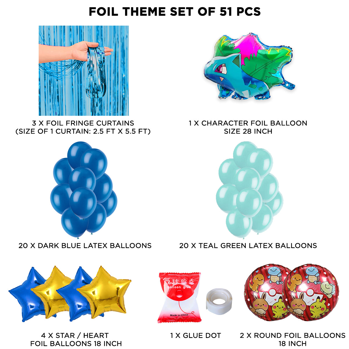 Ivy-saur Foil Balloon Theme With Curtain