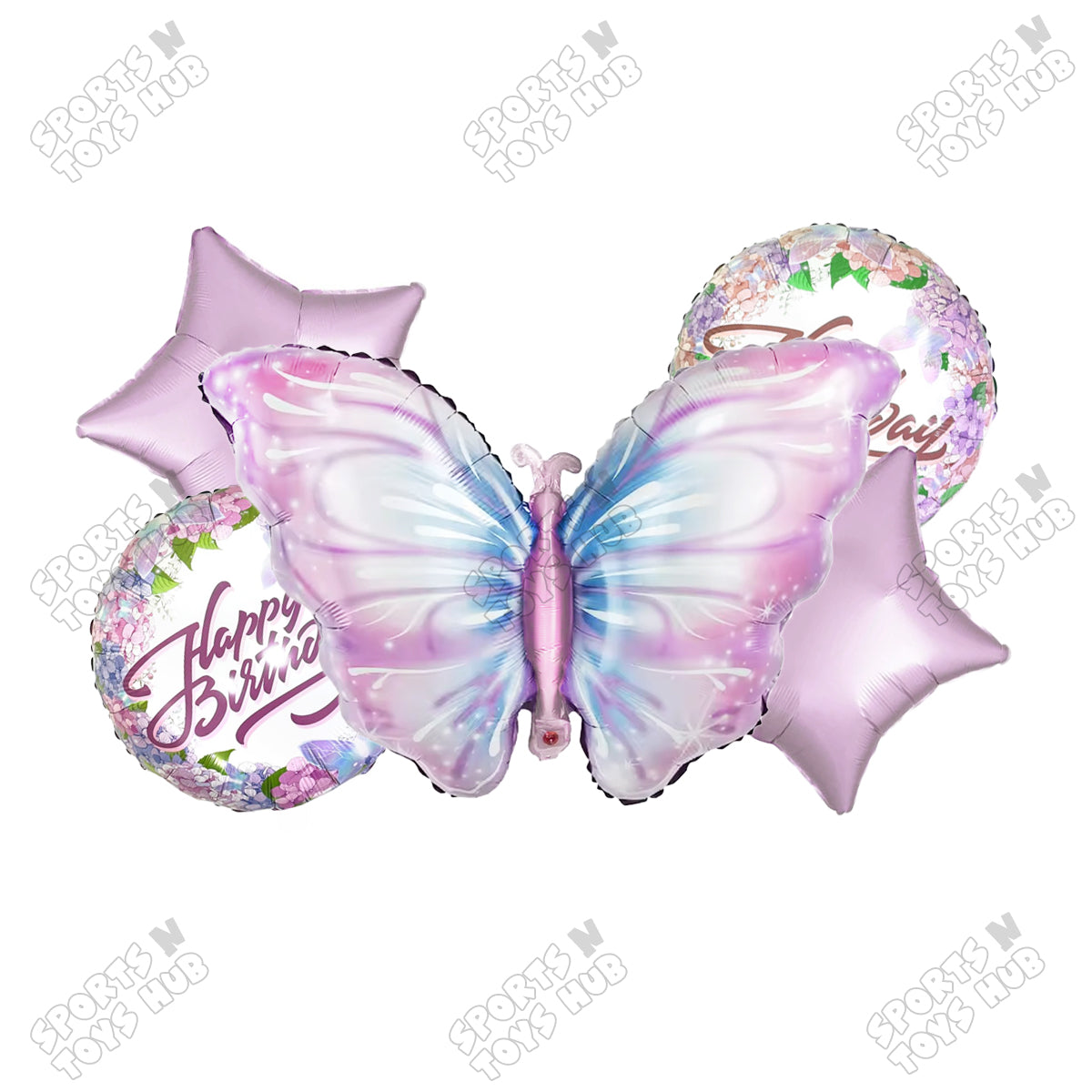 Butterfly Pack Of 5 Foil Balloon Set