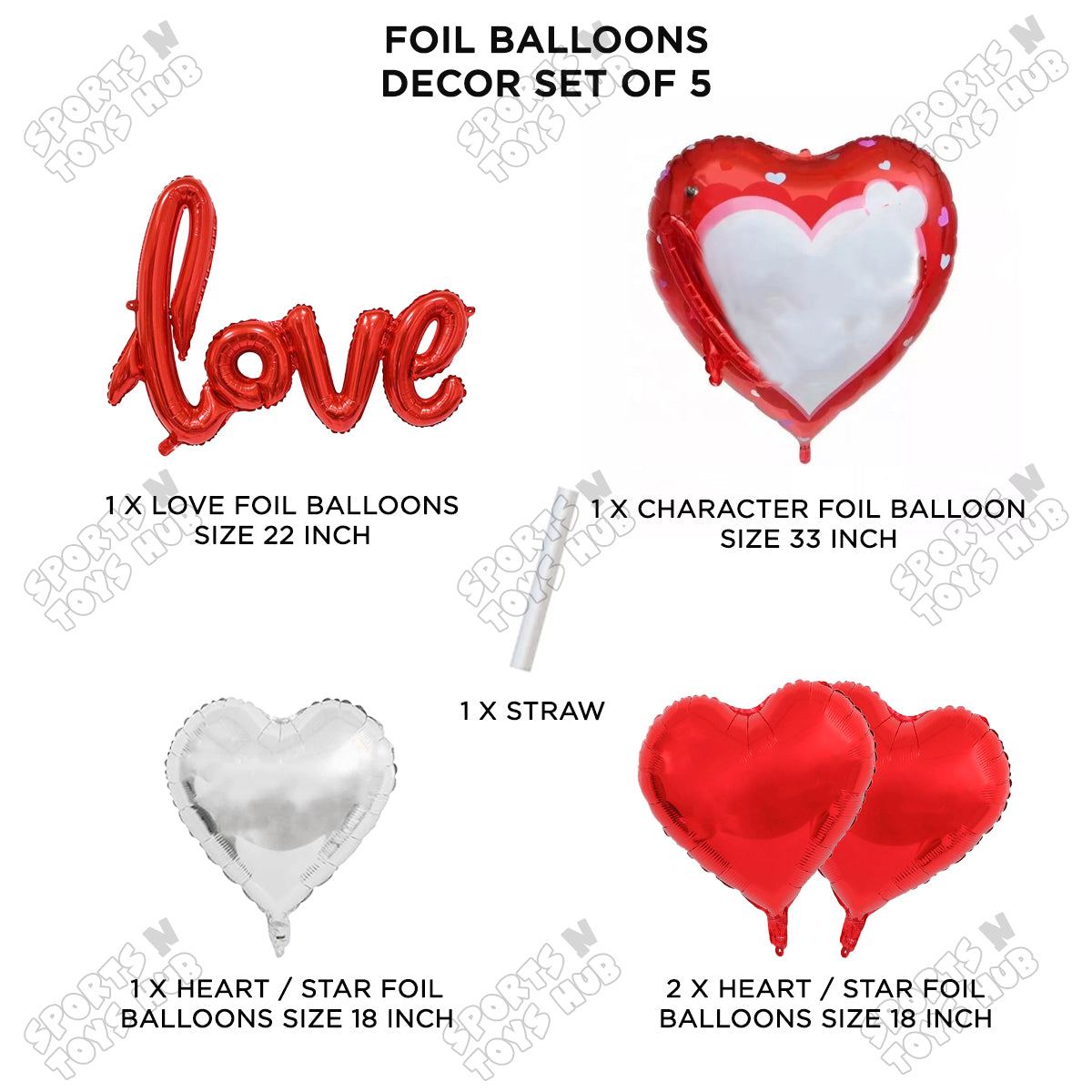 Jumbo Love Foil Letter With Heart Set