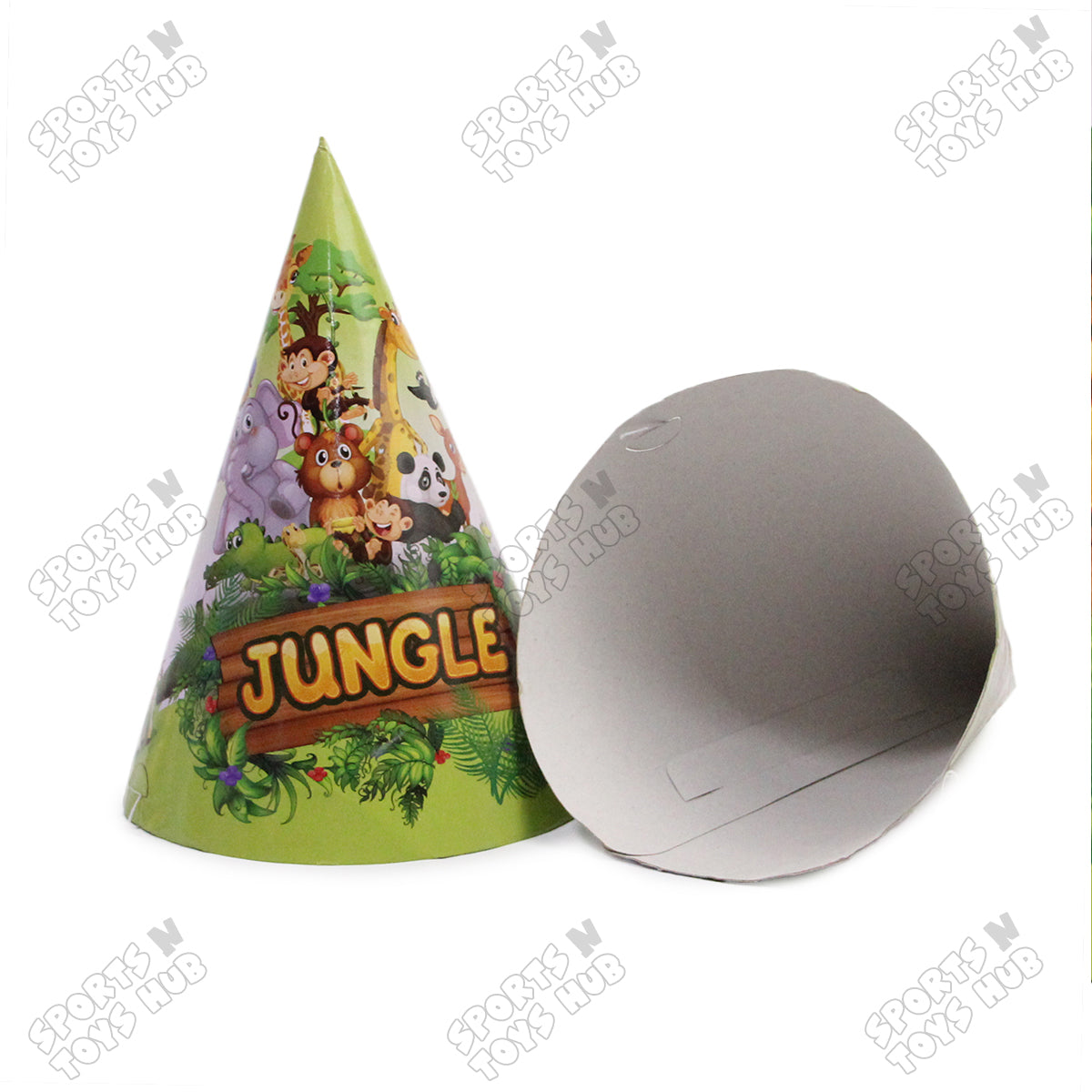 Jungle Safari Cartoons Characters Caps - 6 Pcs