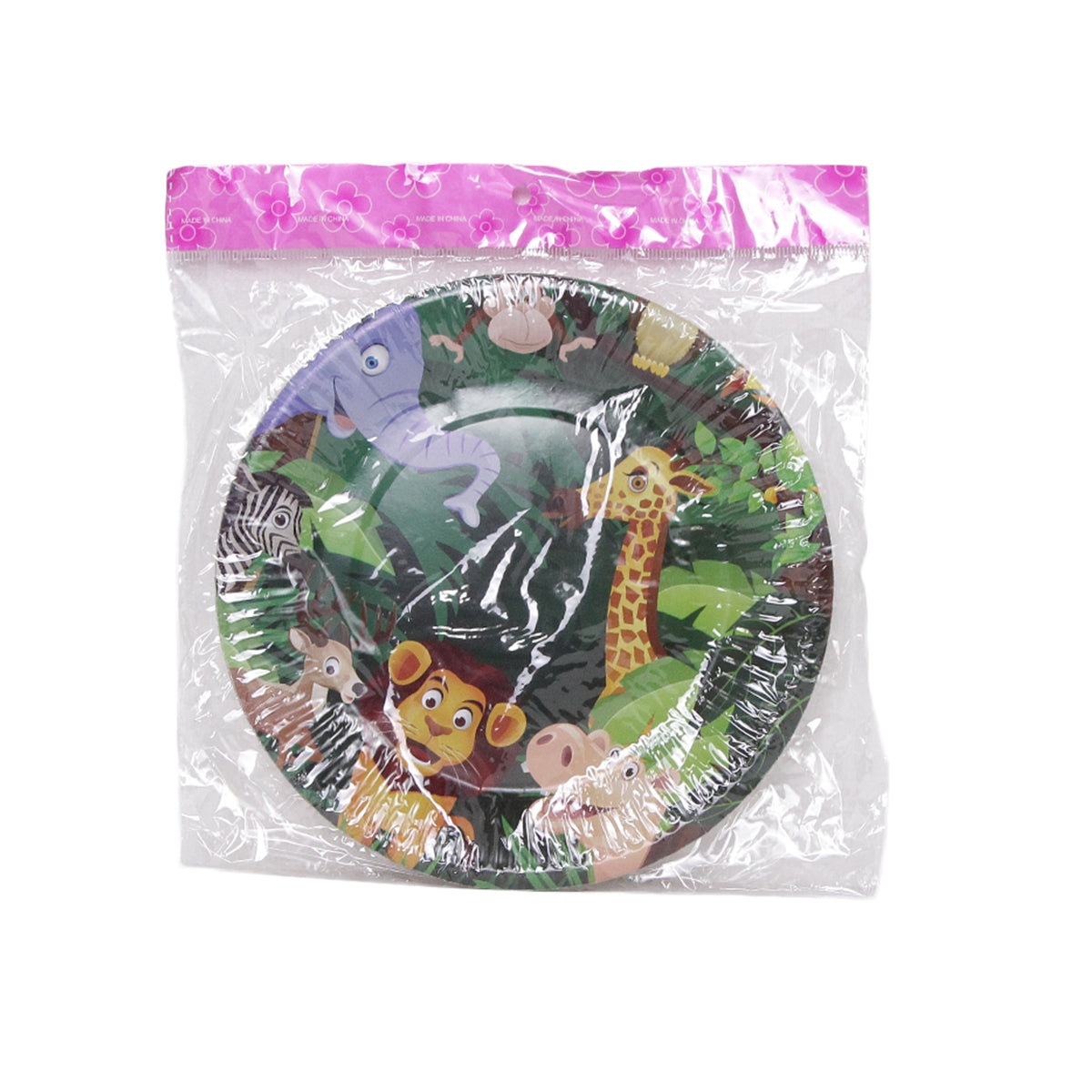 Printed Cartoon Character Jungle Safari Disposable Plates - Pack Of 10