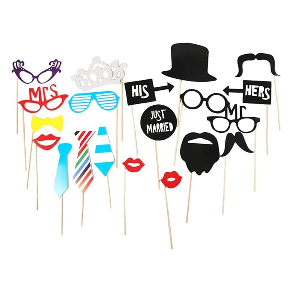 Just Married Photo Props - 20 Pcs