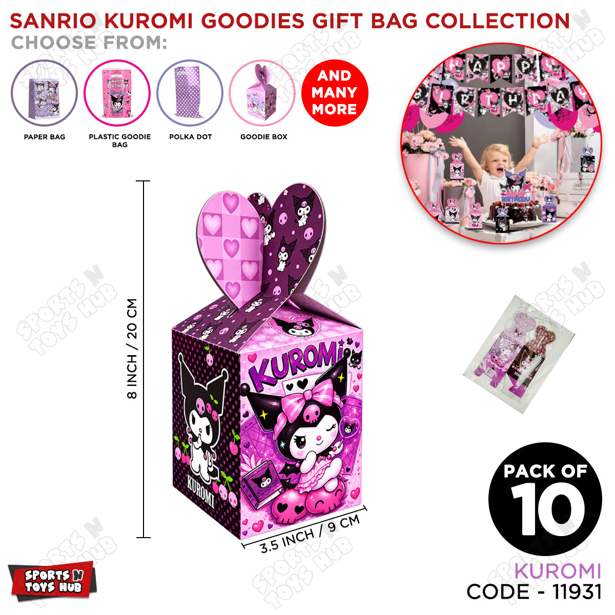 Sanrio Kuromi Goodies Gift Box - 10 Pcs