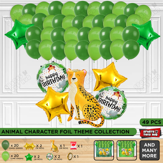 Jungle Safari Leopard Foil Balloon Set Theme