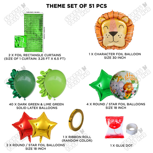 Lion Animal Character Foil Balloon Set Theme