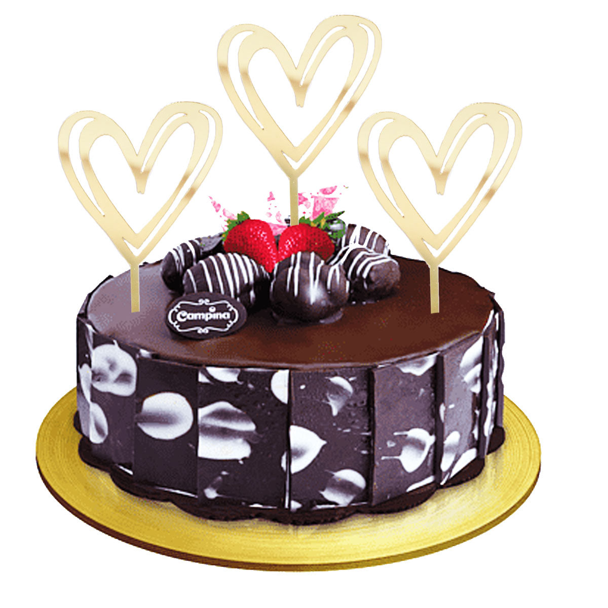 Heart Shape Sweet Topper - Pack Of 3