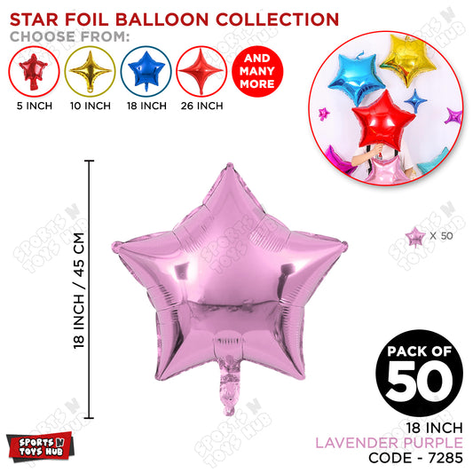18 Inch - Lavender Purple Star Foil Balloon