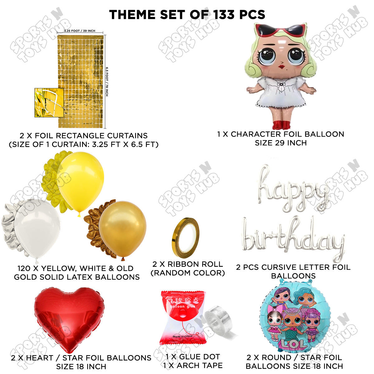 L.0.L Leading Baby Cursive Foil Letter Arch Theme Collection