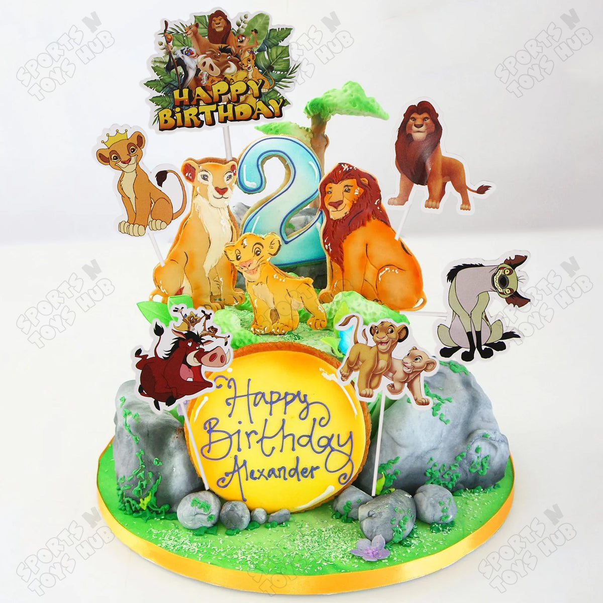 Cartoon Characters HBD Lion King Simb@ Cake Topper - 8 Pcs